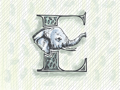 E for Elephant alphabet drawing elephant hand lettering illustration letters paint sketch typeface typography