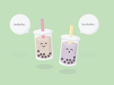 Milk Teahehehe boba cute design graphic illustration milk tea pastel