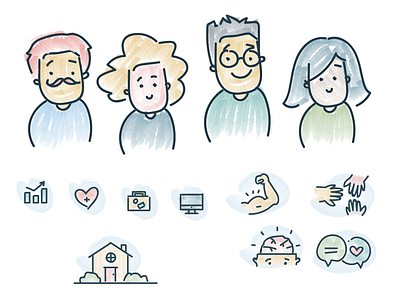 Illustrations for Zugata communication design icons illustrations visual design