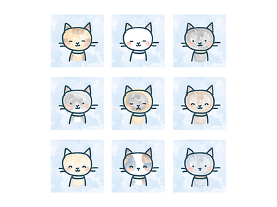 Catvatars avatars cat cute kittens kitties soft water color