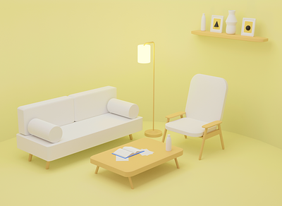 Living Room I | 3D 3d b3d beginner blender blender3d design