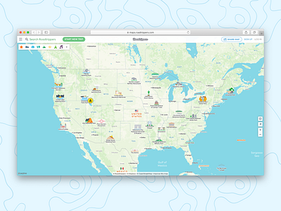 Roadtrippers Extraordinary Places design illustration map mapbox off road product roadtrip