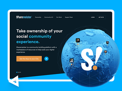 Sharemeister — Web site branding community design digital landing landing page logo marketplace ui ux web website