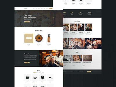 Landing for Barbershop daily design dailyui design flat landingpage minimal ui ux web webdesign website