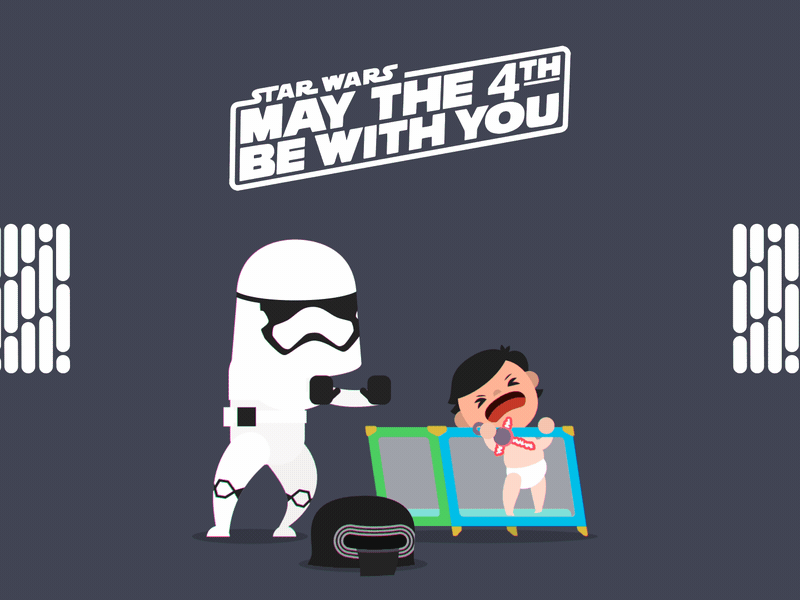 Happy Star Wars Day everyone! animation baby flat kylo ren star wars the force awakens