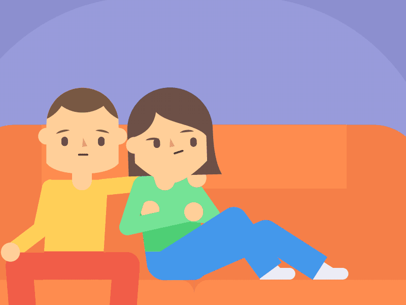 Cheating? animation character design couch couple flat loop