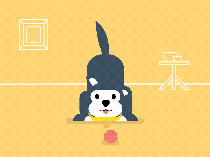 Doggo [GIF] animation character design dog flat illustration loop pets