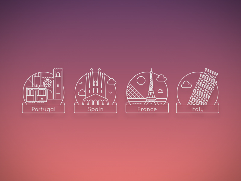 Garçon Coffee Country Icons europe city ui icons flat design