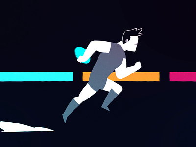 Rugby player after effects animation barcelona character character animation character design flat flat design gif illustration loop motion graphics rugby sports vector