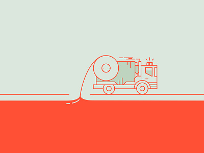 Illustration - Pumping vacuum truck for a small business etienne pigeyre illustration line studio dpe sucker truck tanker truck vacuum