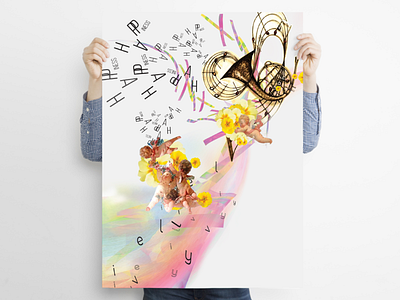 Little Flute Angels artwork collage graphic design vivid