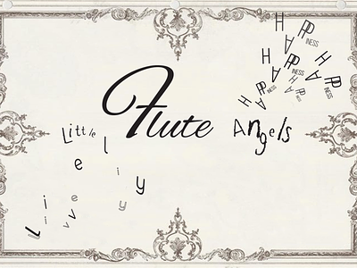 Little Flute Angels angels antique flute graphic art hahaha happiness lively typogaphy vintage