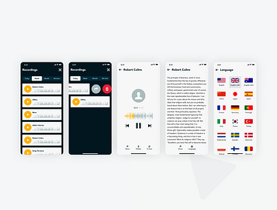 Recorder colors daily ui design minimalism mobile mobile ui music recorder user interface voice