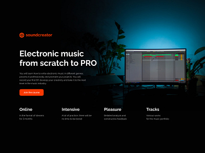 Electronic music creation courses – landing daily ui landing user interface web design