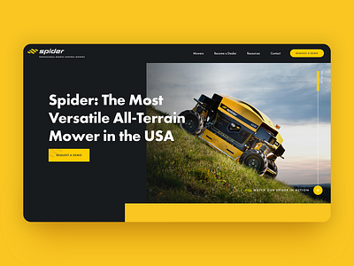 Spider Mower Website black grass home page lawn lawn mower lawn tech lawn website mowing remote control yellow