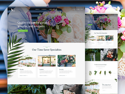 Alpha Fern bouquet ecommerce floral floral shop flowers greenery ui design wedding wreath