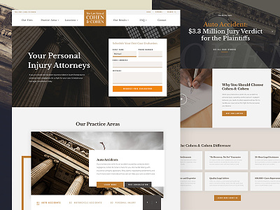 The Law Firm of Cohen and Cohen court home page law laywers ui web design