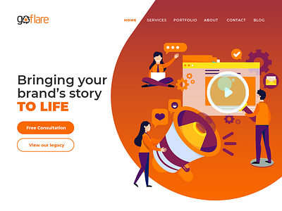 Goflare Header Design animation design illustration ui website