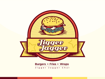 Jigger Jagger - Logo Design branding burger logo colorful design fast food food app icon logo vector web