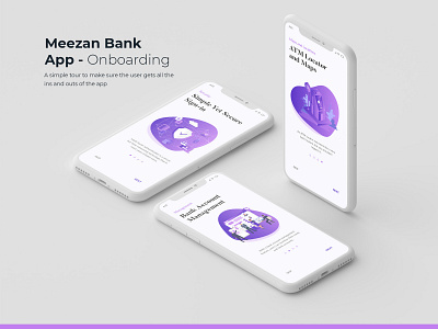 Banking App - Onboarding app clean illustration onboarding purple ui ux white