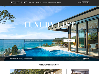 LuxuryList - luxury real estate listing portal design flat homepage minimal real estate responsive web design typography ui ui deisgn ux ux design website