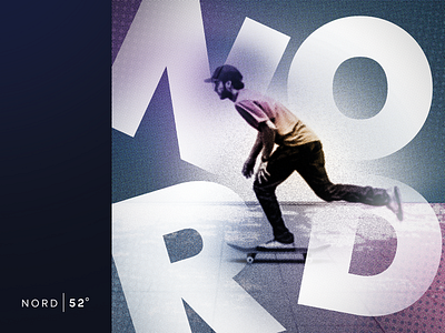 N52° halftone skater design graphic design typography