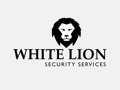 White Lion Security Services branding design flat illustration logo
