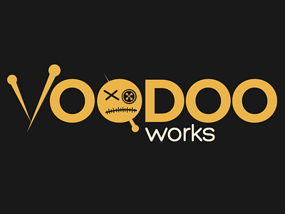 Voodoo Works Logo branding design flat illustration lettering logo typography