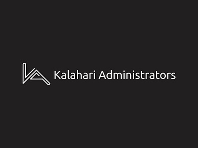 Kalahari Administrators Logo branding design flat illustration lettering logo minimal typography