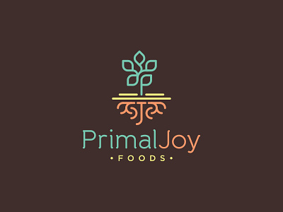 Primal Joy Foods clean food handmade health leaf lifestyle logo natural organic root wellbeing
