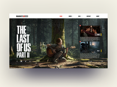 The Last Of US Web Design 2020 branding dark mode design figma game homepage landing landing page logo playstation the last of us typography ui ux webdesign website website design