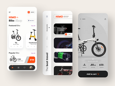 Bike Store App 2020 app application bicycle bicycle shop bike booking clean design figma icon mobile mobile app design mobile ui navigation shopping app tracking ui ux