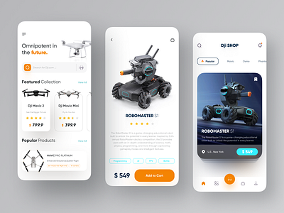 Dji Shop App Design 2020 app application clean design dji dribbble drone figma icon mavic mobile mobile app product shopping app store trend ui ux