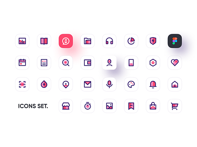 Icons Set 2020 branding design figma icon icon design icon set iconography icons illustration logo mobile ui pink tool ui ux