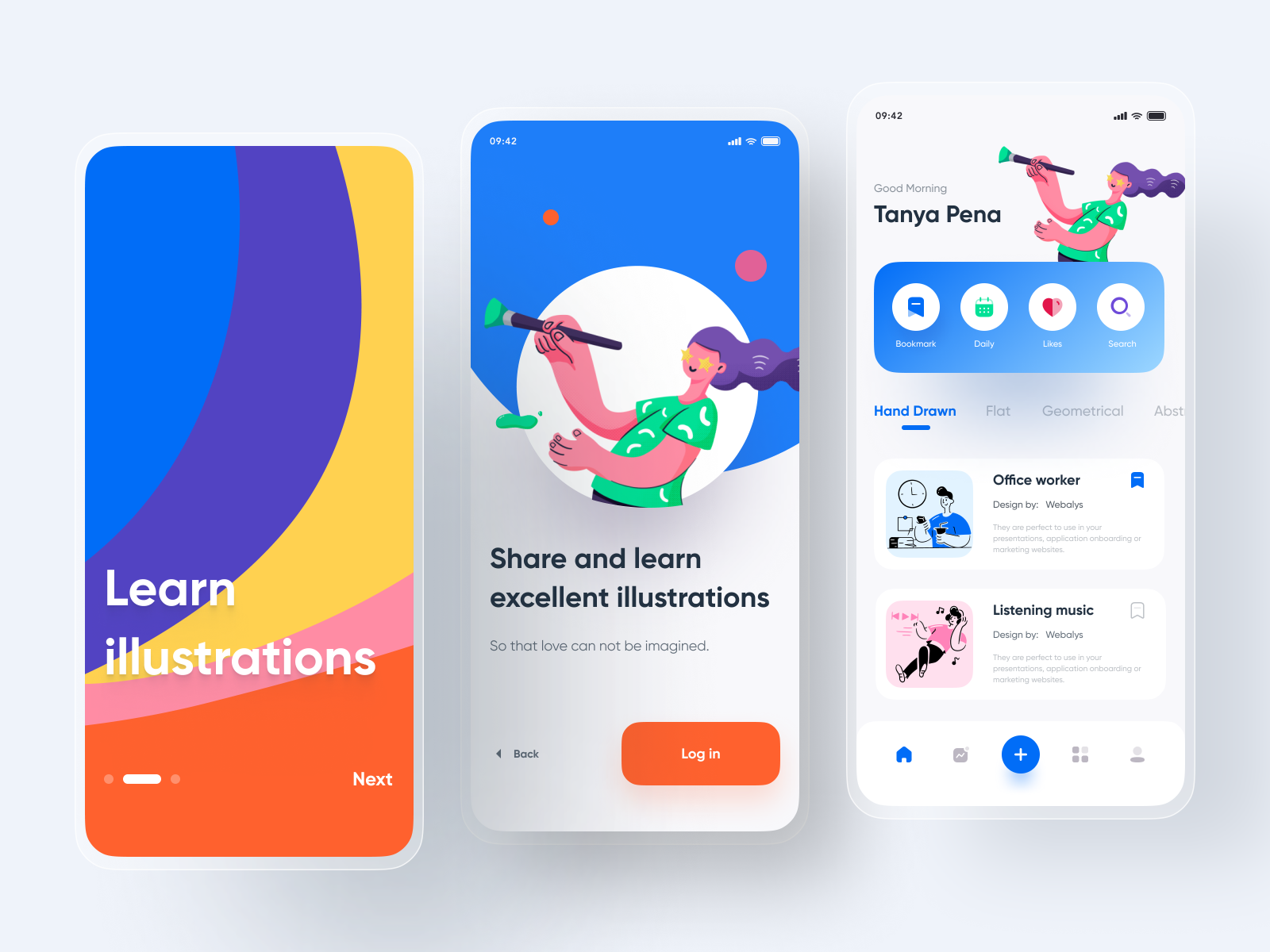 Illustration Learning App by YueYue for Top Pick Studio on Dribbble