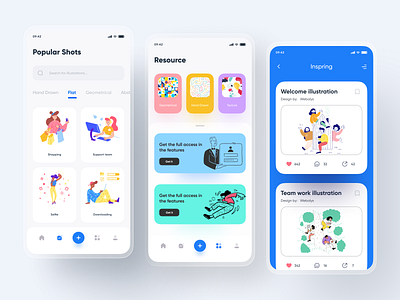Illustration Learning App-2 2020 app application clean color design figma flat hand drawn icon illustration illustration art illustrator inspire learning app mobile mobile app mobile ui ui ux