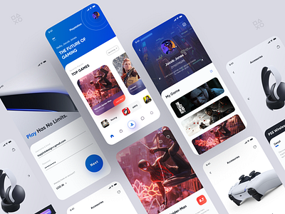 Playstation App Design-2 2020 app application color palette controller design figma games headset icon log in play store player player profile playstation playstation5 spider man the last of us ui ux