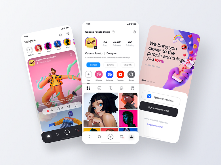 Instagram App Redesign - Part 2 by YueYue for Top Pick Studio on Dribbble