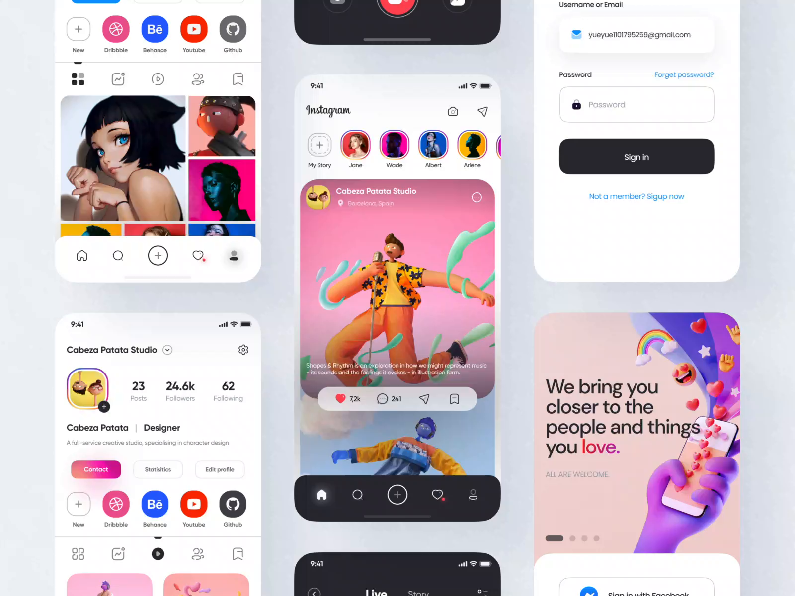 Instagram App Redesign Part-3 by YueYue for Top Pick Studio on Dribbble