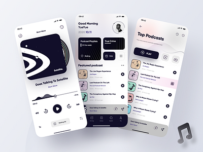 Podecast App Design by YueYue for Top Pick Studio on Dribbble