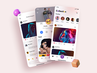 Social App Design 2020 app design feed figma follow icon instagram mobile post profile social media social media design social network trending ui ux