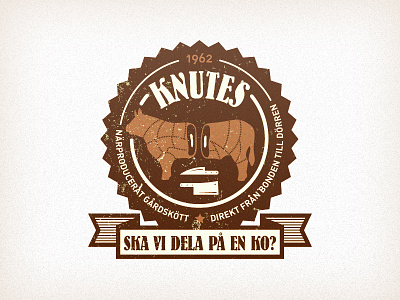 Knutes beef illustration logo meat