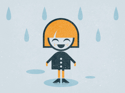 Happy Raingirl! girl happy illustration rain