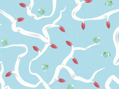 Birds Patter birds illustration leafs pattern tree