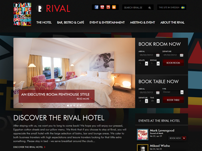 The Rival Hotel dark hotel rival stockholm web design