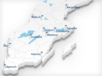 Sweden map of horse racing tracks