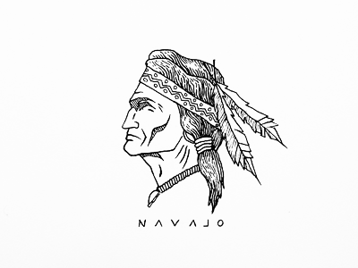 Navajo brand drawing illustration logotype navajo