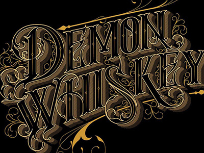 Demon Whiskey cruz demon havi hedbanger lettering type vector whiskey