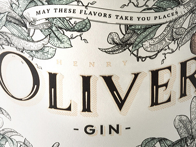 Henry Oliver Gin engravig gin henry lable lettering logo oliver