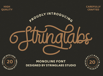 StringLabs - Monoline Retro Font 80s calligraphy font grunge handdrawn handlettering handwritten line logotype mono monoline retro script vintage wedding